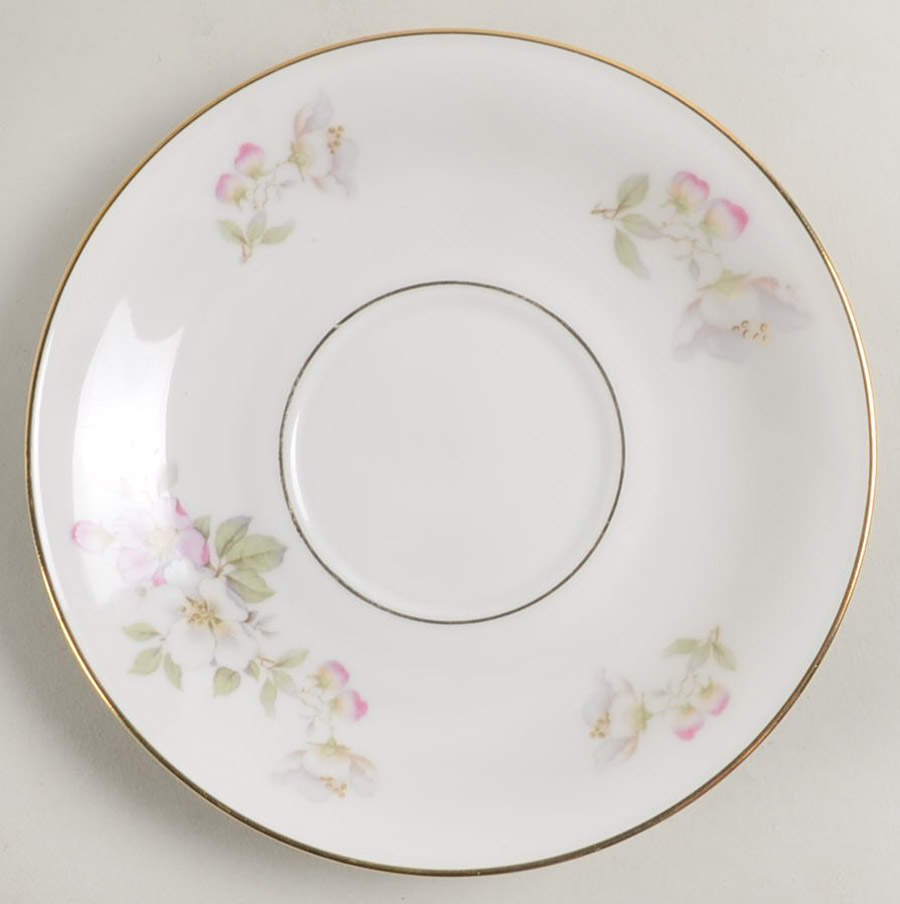 Apple Blossom (White Background) Saucer for Footed Cup by Tirschenreuth-1