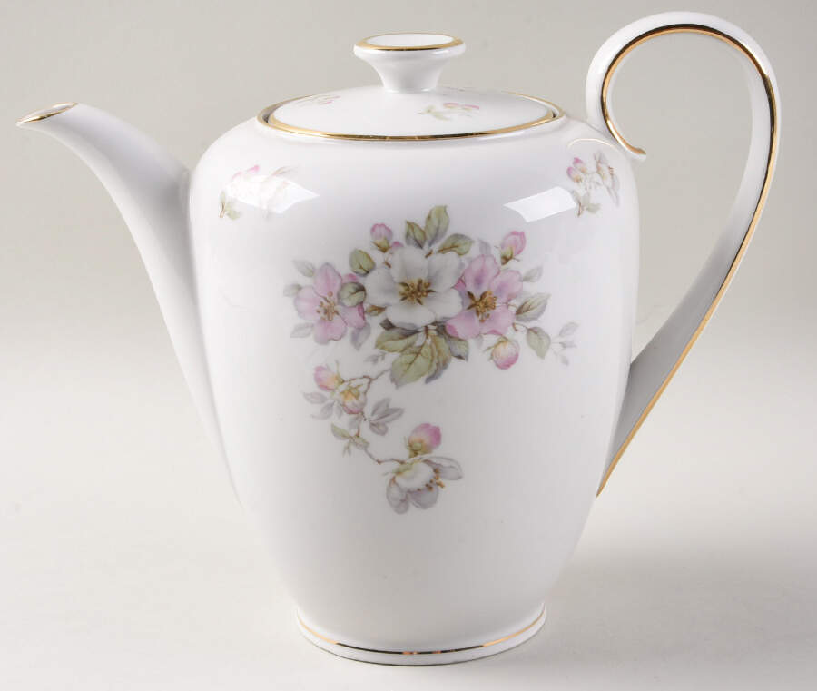 Apple Blossom (White Background) Coffee Pot & Lid by Tirschenreuth-1