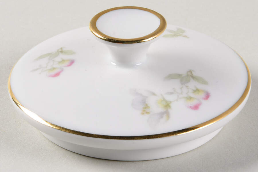 Apple Blossom (White Background) Lid for Sugar Bowl by Tirschenreuth-1