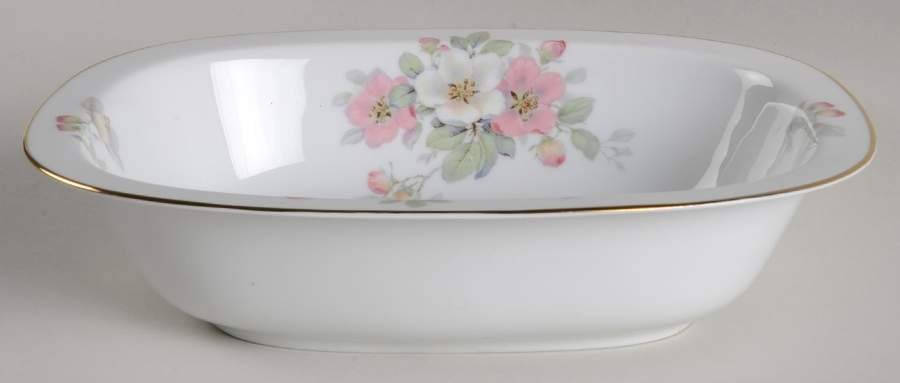 Apple Blossom (White Background) 9" Rectangular Vegetable Bowl by Tirschenreuth-1