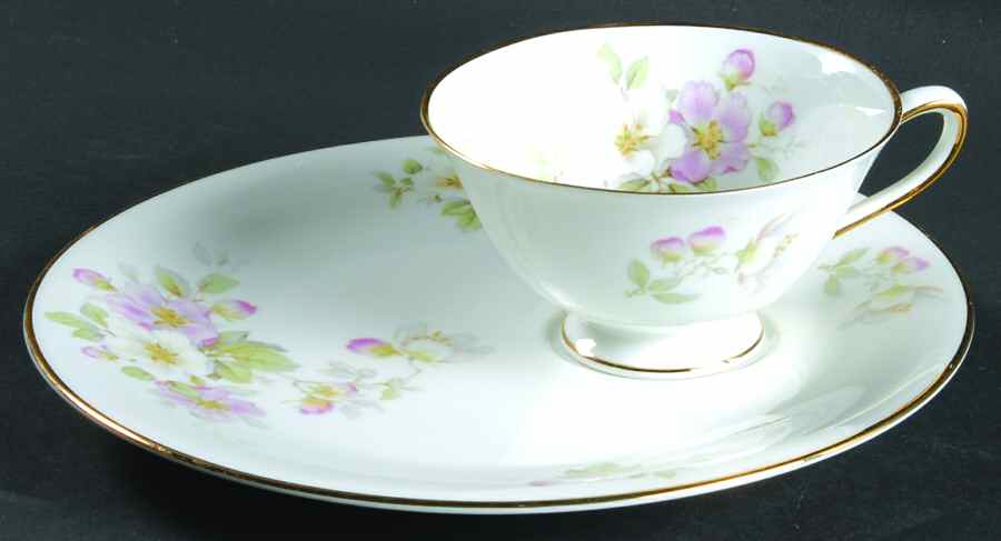 Apple Blossom (White Background) Snack Plate & Cup Set by Tirschenreuth-1