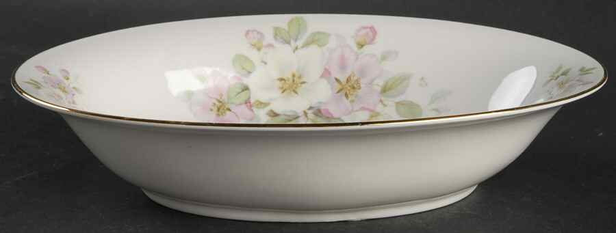 Apple Blossom (White Background) 9" Oval Vegetable Bowl by Tirschenreuth-1