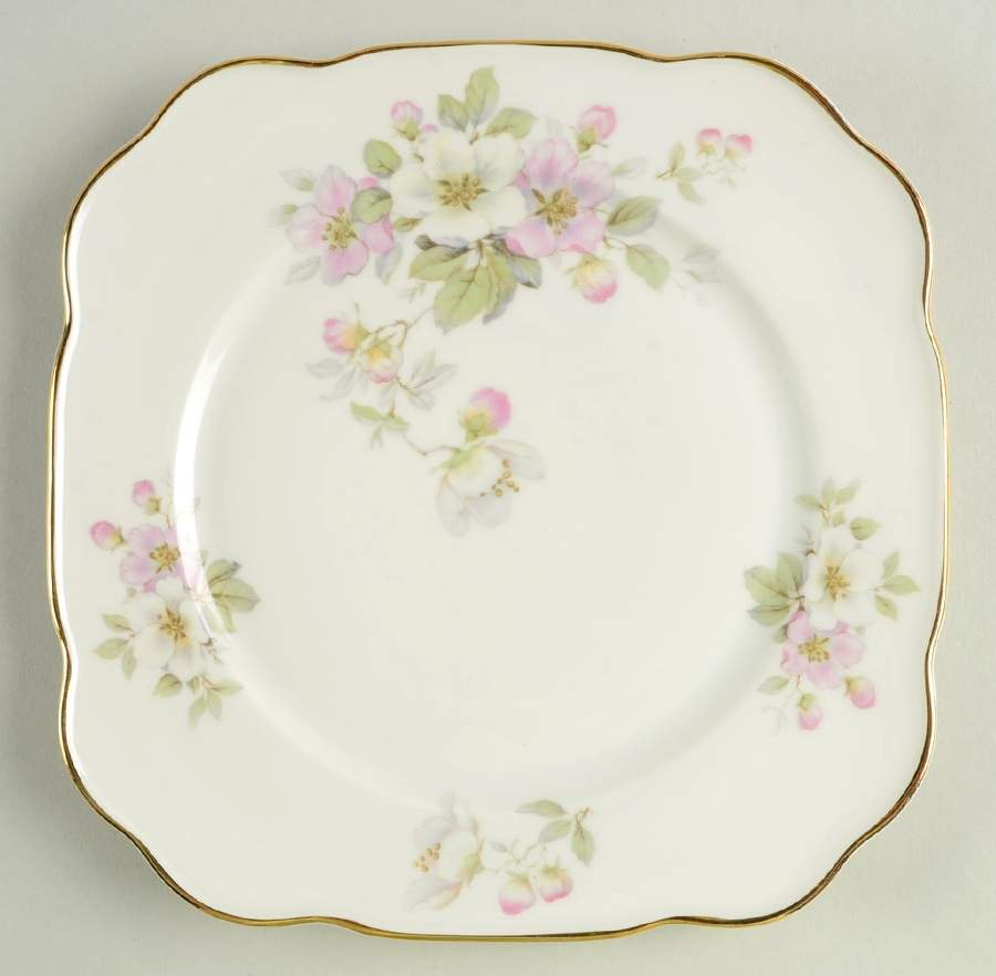 Apple Blossom (White Background) Square Salad Plate by Tirschenreuth-1