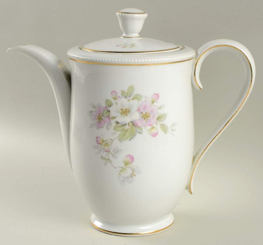 Apple Blossom (White Background) Coffee Pot & Lid by Tirschenreuth-1