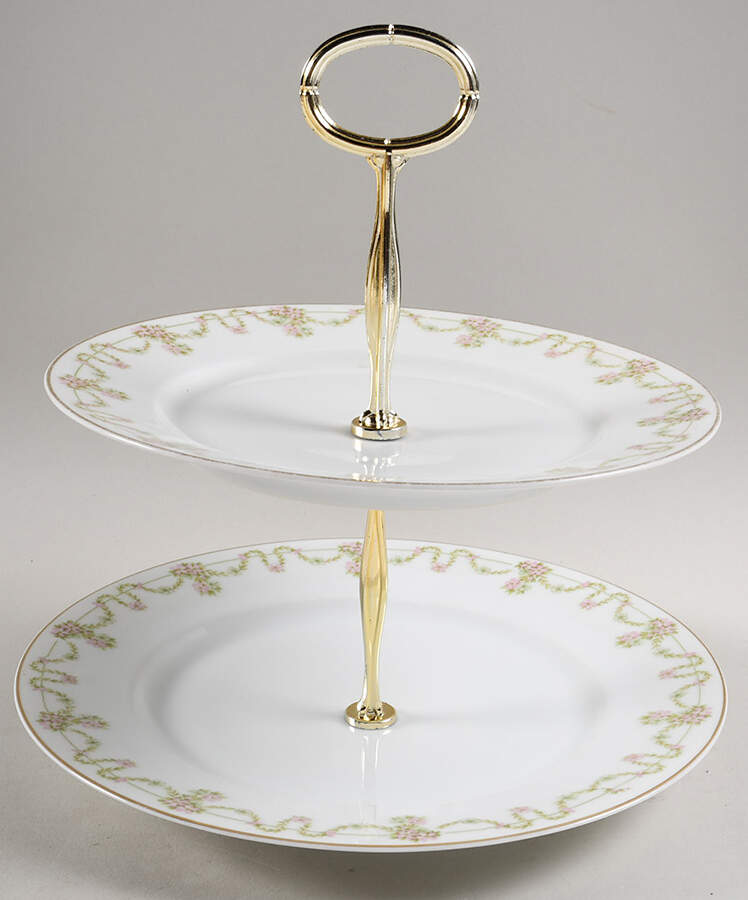 Arbutus 6 5/8"-10"  2 Tiered Serving Tray (Dp, Sp) HC by Tirschenreuth-1