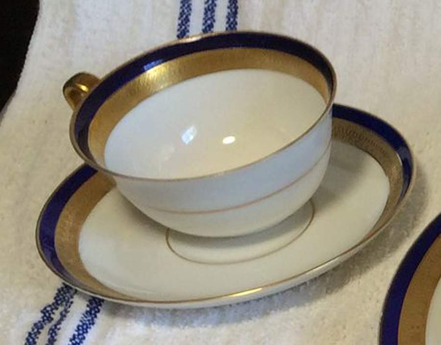 Argyle Flat Cup & Saucer Set by Tirschenreuth-1