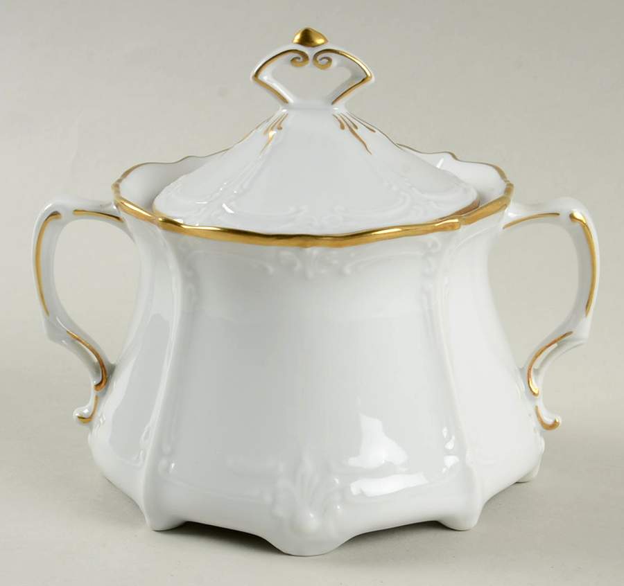 Baronesse Gold Sugar Bowl & Lid by Tirschenreuth-1