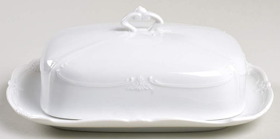 Baronesse White Rectangular Covered Butter by Tirschenreuth-1