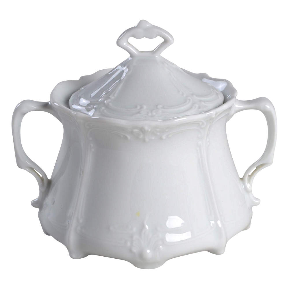 Baronesse White Sugar Bowl & Lid by Tirschenreuth-1