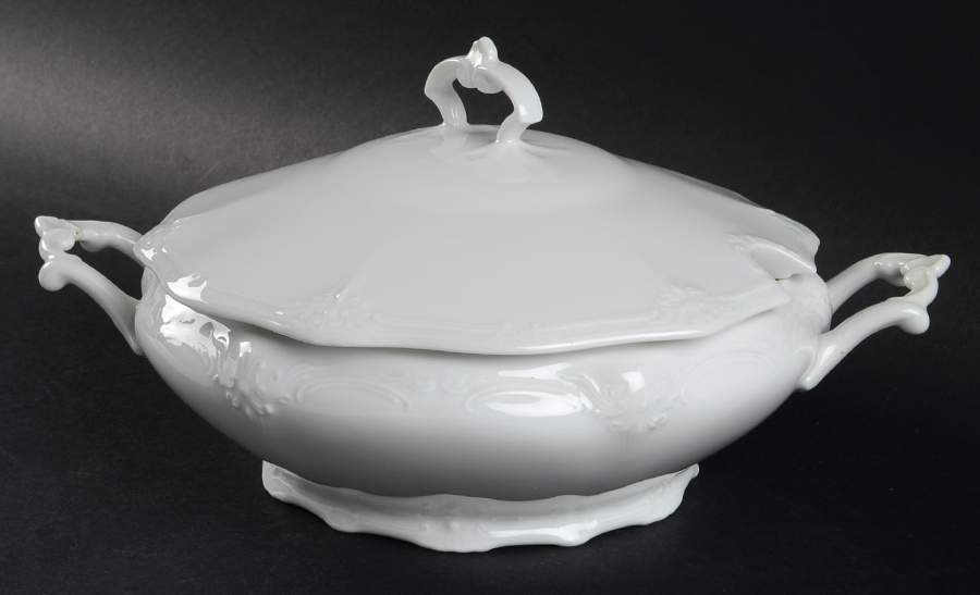 Baronesse White Round Covered Vegetable by Tirschenreuth-1