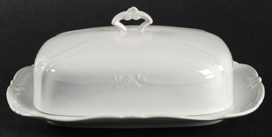 Baronesse White Square Covered Butter by Tirschenreuth-1