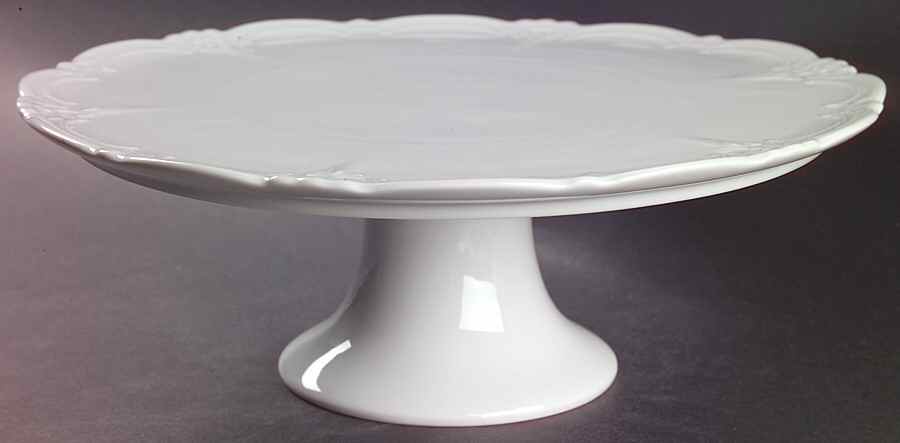 Baronesse White 12" Diameter Pedestal Cake Stand by Tirschenreuth-1