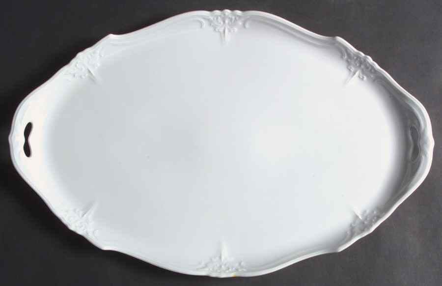 Baronesse White 16" Oval Serving Platter by Tirschenreuth-1
