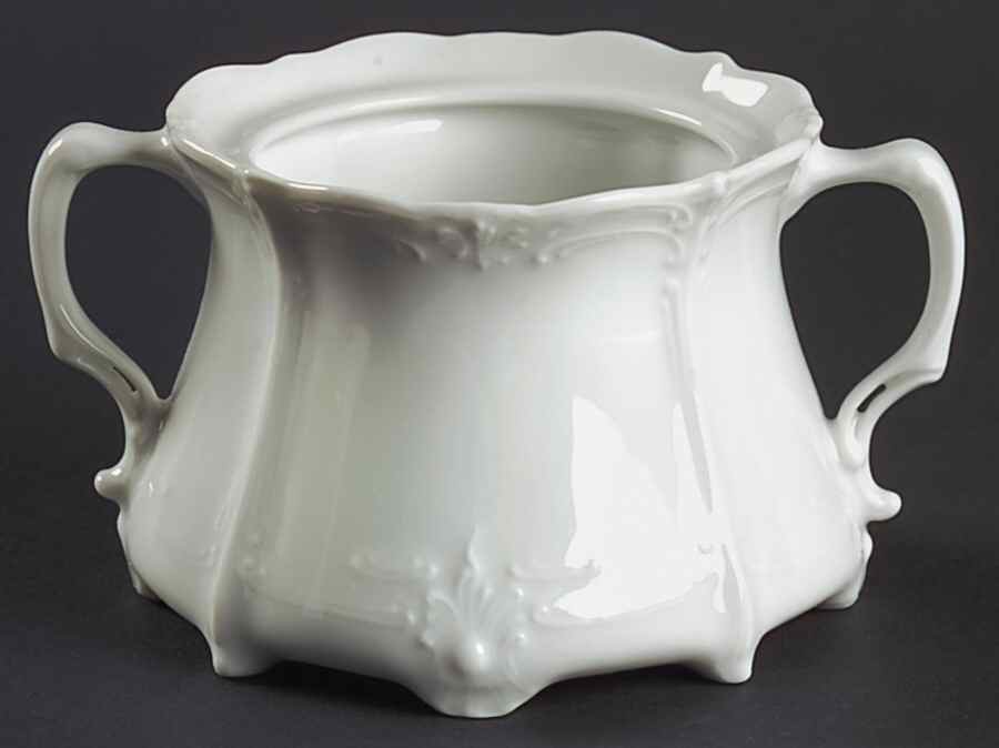 Baronesse White Sugar Bowl No Lid by Tirschenreuth-1