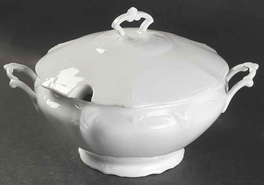 Baronesse White Tureen &  Lid by Tirschenreuth-1