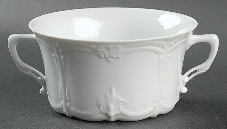 Baronesse White Flat Cream Soup Bowl by Tirschenreuth-1