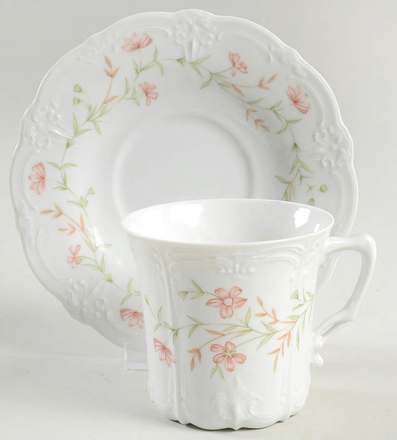 Belle Fleur Flat Cup & Saucer Set by Tirschenreuth-1