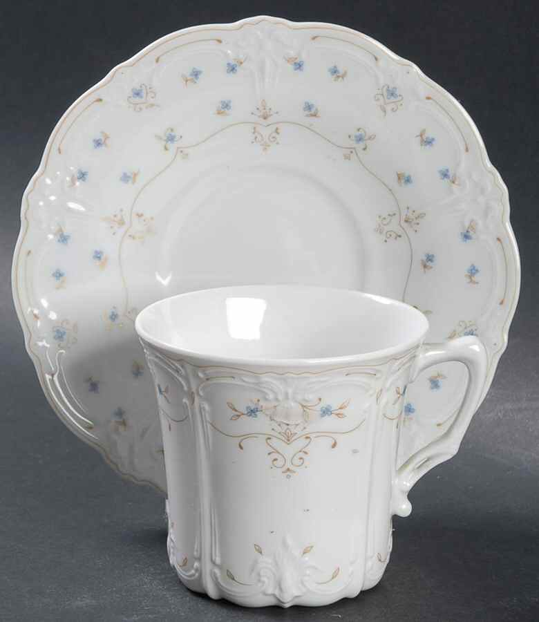 Blue Royal Flat Cup & Saucer Set by Tirschenreuth-1