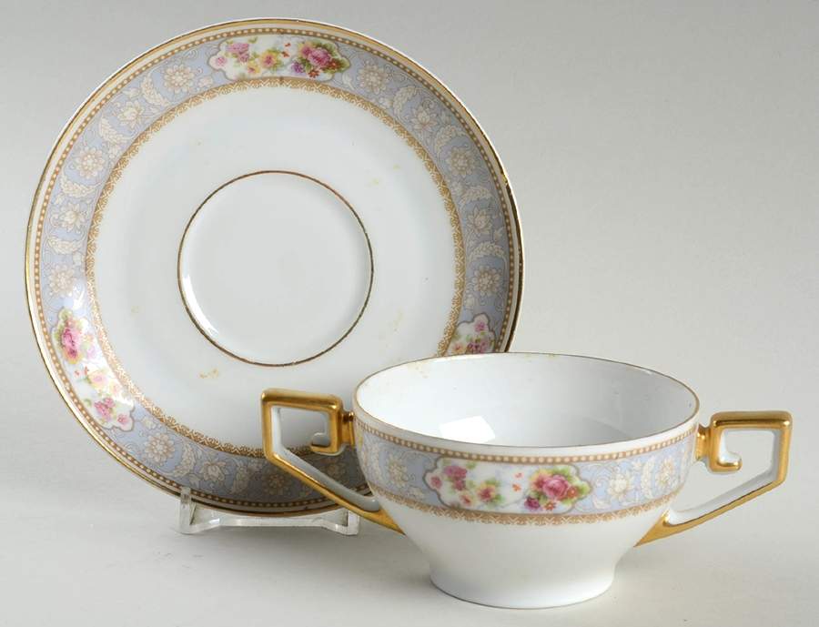 Cambridge Flat Bouillon Cup & Saucer by Tirschenreuth-1