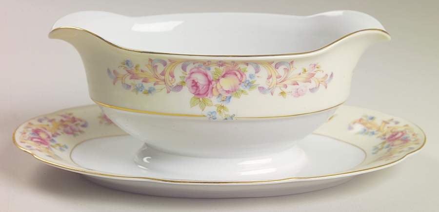 Cambria Gravy Boat with Attached Underplate by Tirschenreuth-1