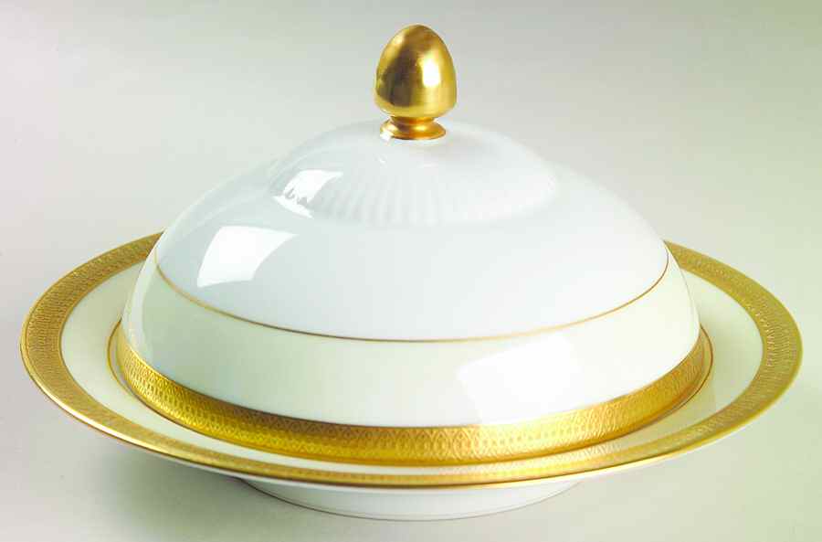 Clifton (Cream Border) Round Covered Butter by Tirschenreuth-1