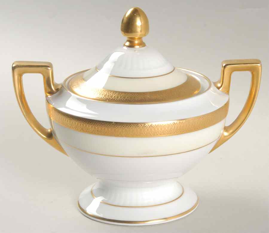 Clifton (Cream Border) Sugar Bowl & Lid by Tirschenreuth-1