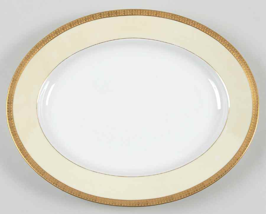 Clifton (Cream Border) 14" Oval Serving Platter by Tirschenreuth-1