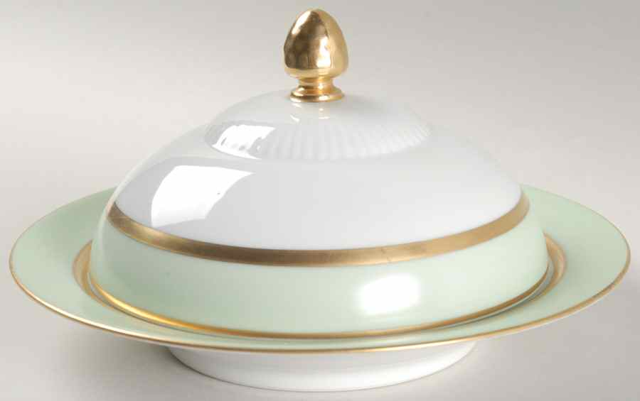 Clyde Green Round Covered Butter by Tirschenreuth-1