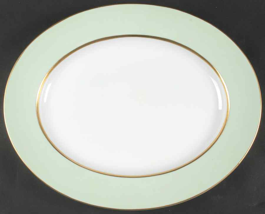 Clyde Green 16" Oval Serving Platter by Tirschenreuth-1