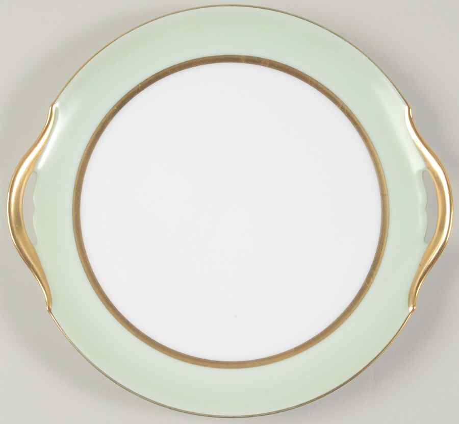 Clyde Green Handled Cake Plate by Tirschenreuth-1