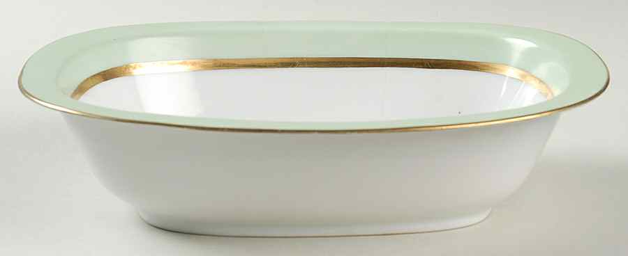 Clyde Green 9" Oval Vegetable Bowl by Tirschenreuth-1