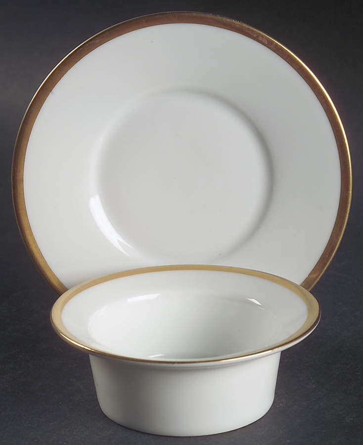 Colonial (Smooth Gold Band) Ramekin & Saucer Set by Tirschenreuth-1