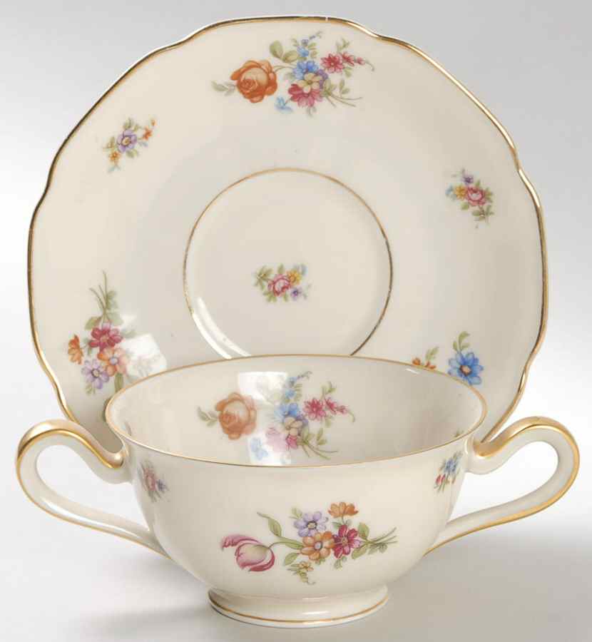 Colwyn Footed Bouillon Cup & Saucer by Tirschenreuth-1