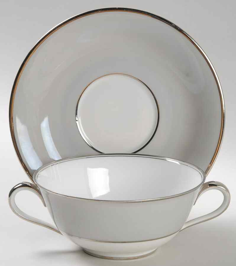 Dawn Footed Cream Soup Bowl & Saucer Set by Tirschenreuth-1