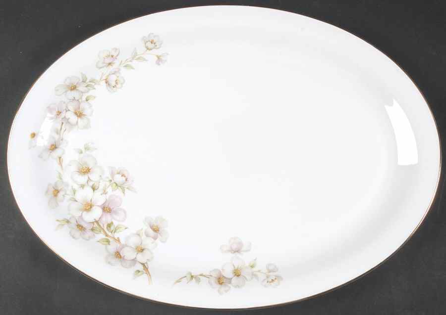 Dogwood 15" Oval Serving Platter by Tirschenreuth-1