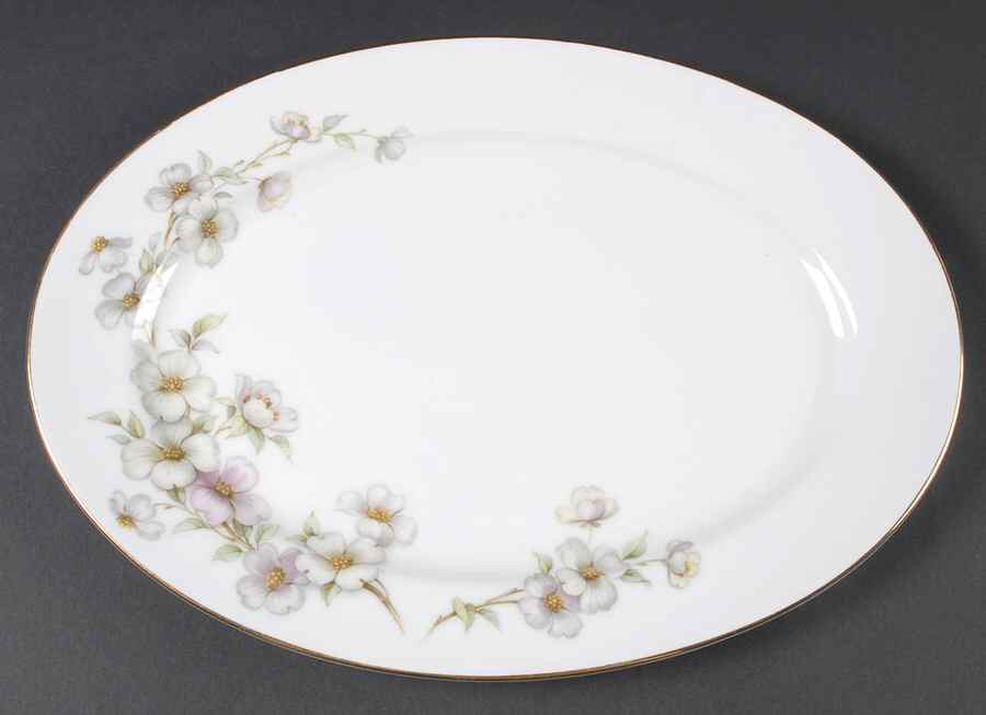 Dogwood 12" Oval Serving Platter by Tirschenreuth-1