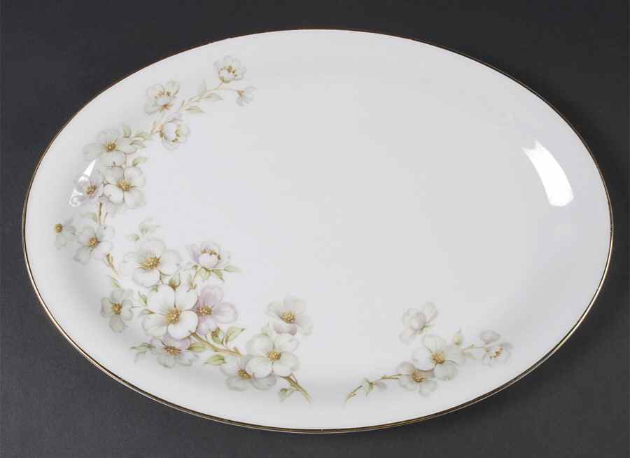 Dogwood 13" Oval Serving Platter by Tirschenreuth-1