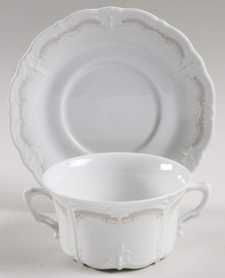 Dominique Flat Cream Soup Bowl & Saucer Set by Tirschenreuth-1