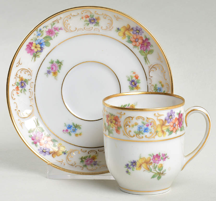 Dresden Flat Demitasse Cup & Saucer Set by Tirschenreuth-1