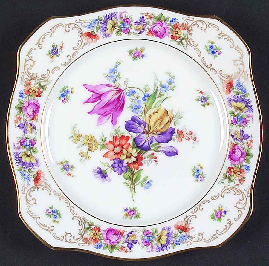 Dresden Square Luncheon Plate by Tirschenreuth-1
