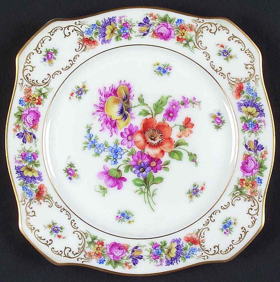 Dresden Square Luncheon Plate by Tirschenreuth-1