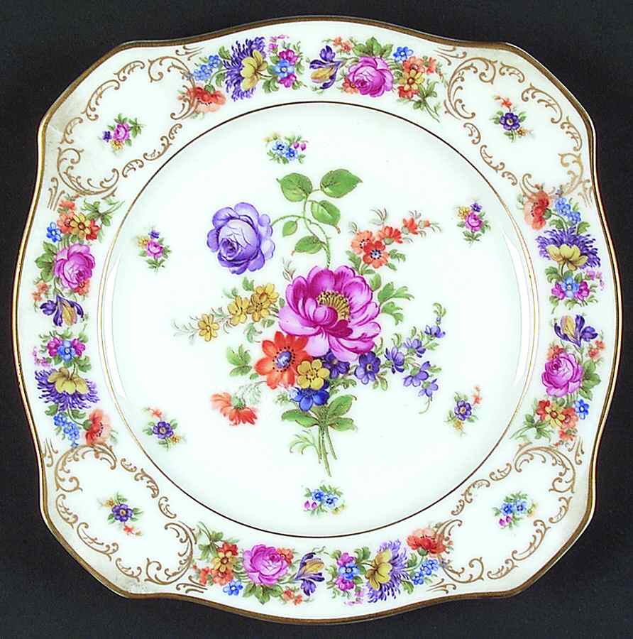 Dresden Square Luncheon Plate by Tirschenreuth-1