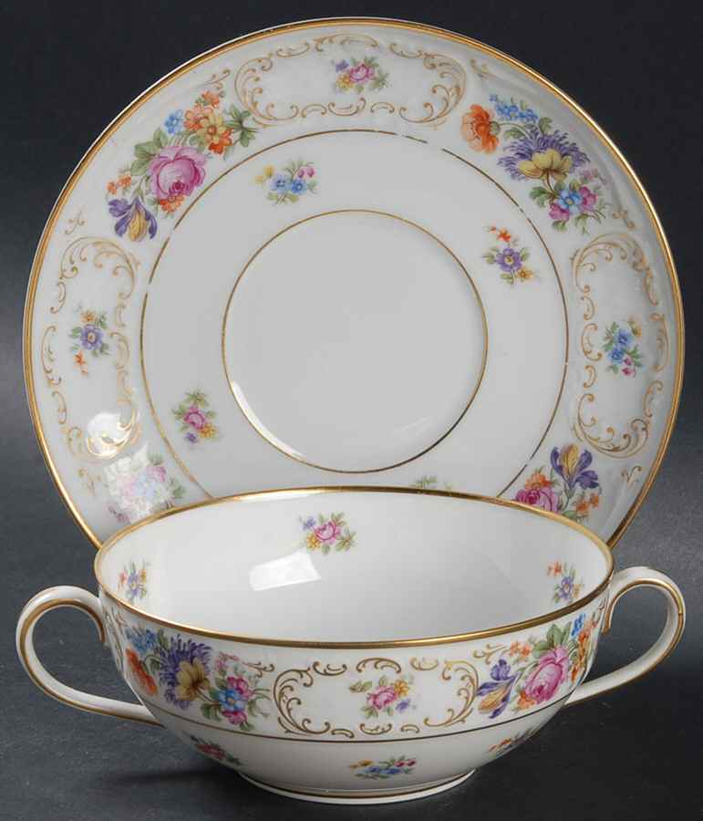 Dresden Flat Cream Soup Bowl & Saucer Set by Tirschenreuth-1