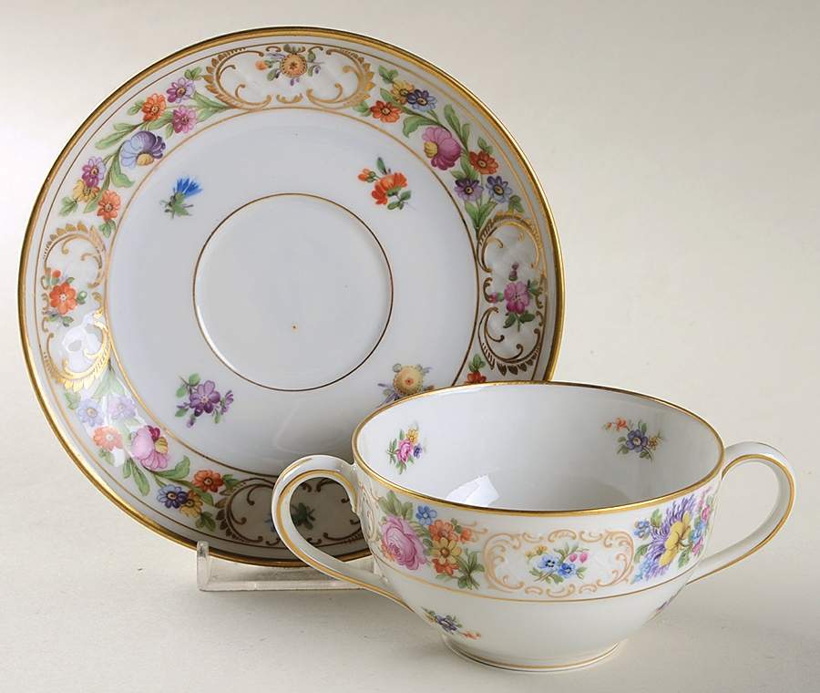 Dresden Flat Bouillon Cup & Saucer by Tirschenreuth-1
