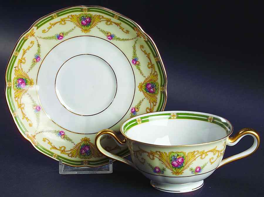 Euston Footed Bouillon Cup & Saucer by Tirschenreuth-1