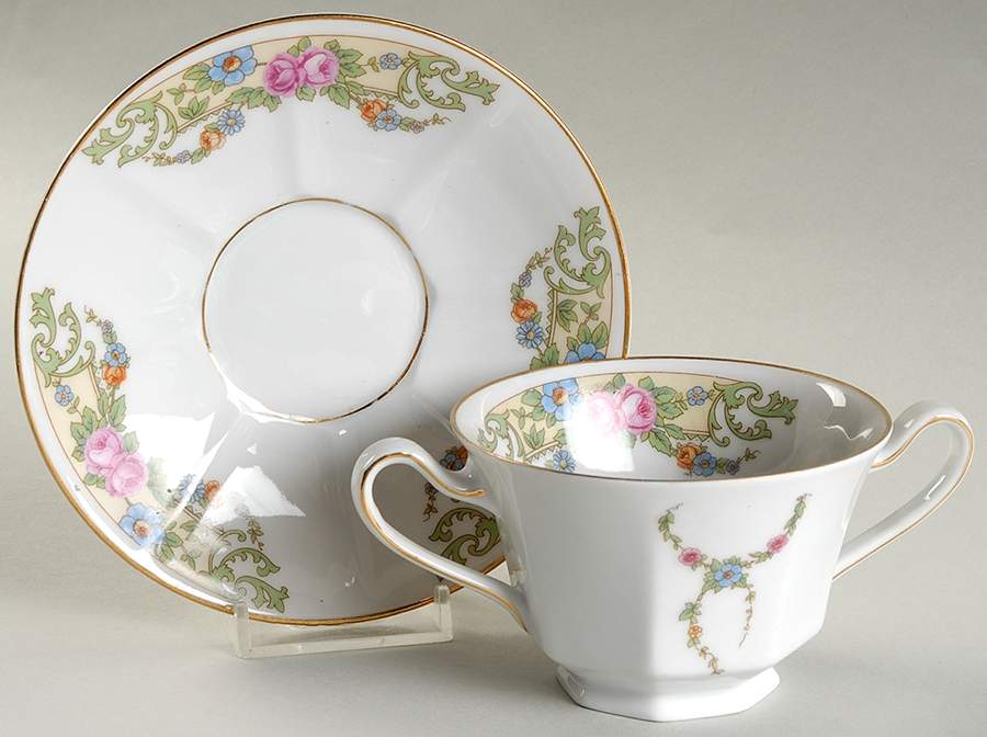 Fairmont Footed Bouillon Cup & Saucer by Tirschenreuth-1
