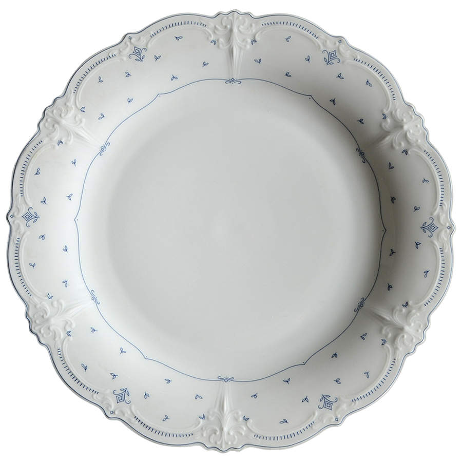 Fleur De Lis Blue Dinner Plate by Tirschenreuth-1