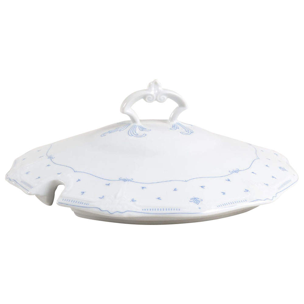 Fleur De Lis Blue Lid for Round Vegetable by Tirschenreuth-1