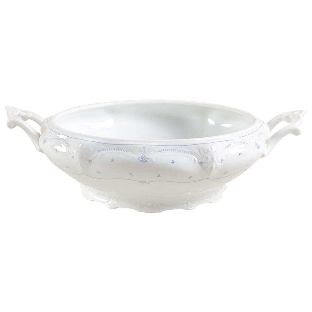 Fleur De Lis Blue Round Vegetable No Lid by Tirschenreuth-1