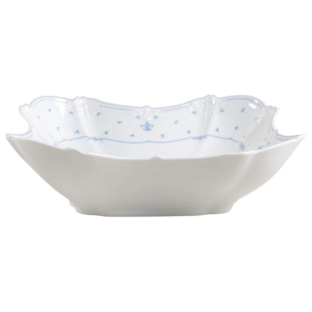 Fleur De Lis Blue 8" Square Vegetable Bowl by Tirschenreuth-1